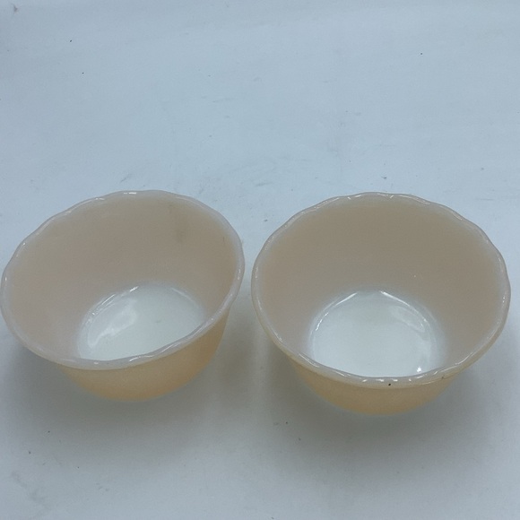 Two Fire King Peach Luster Custard Cups - Picture 4 of 6